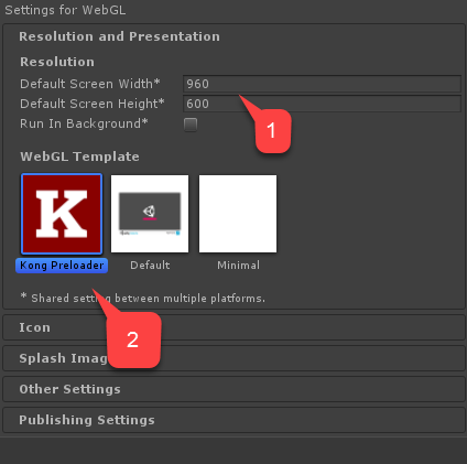 Configuración de WebGL de Kongregate