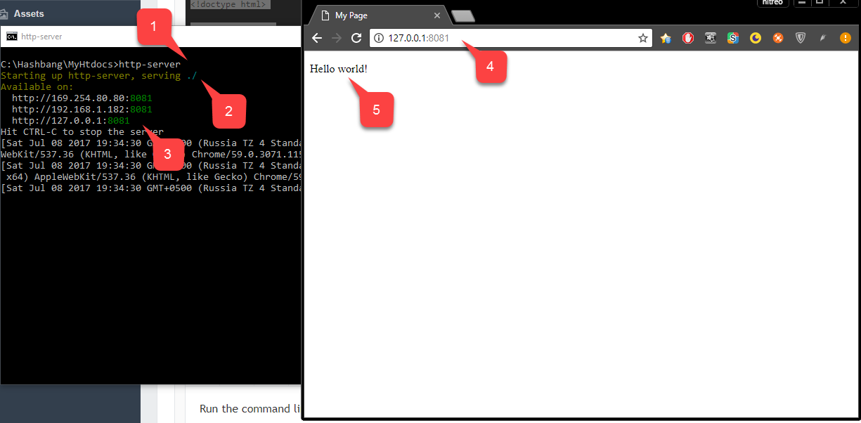 Servir archivos con el comando http-server
