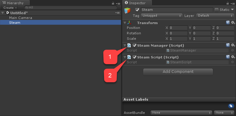 Proyecto de Unity: agregar el objeto Steam