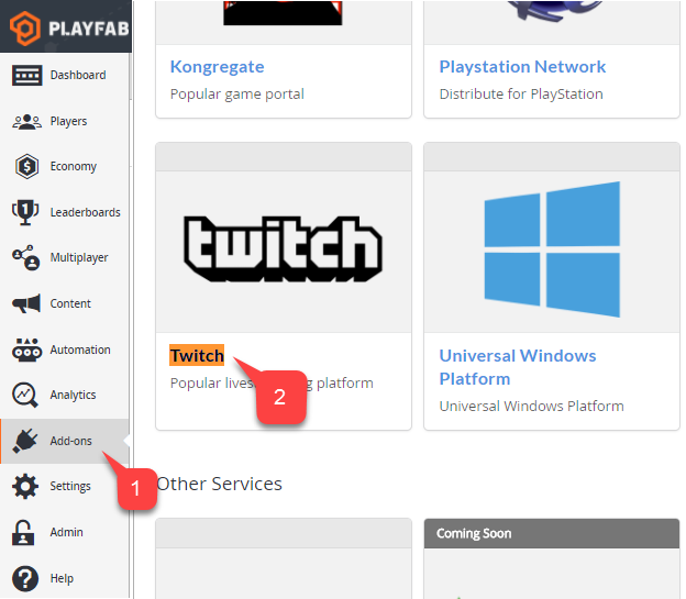 Pestaña Add-ons de Game Manager