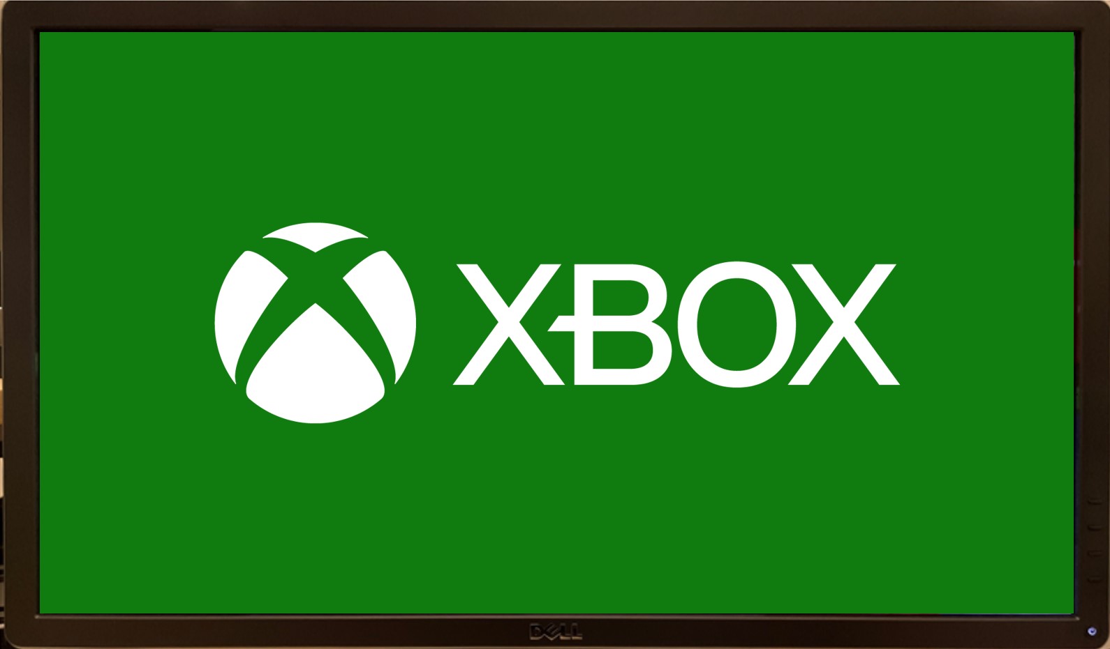 The XBOX logo filling the screen of a 16:9 TV
