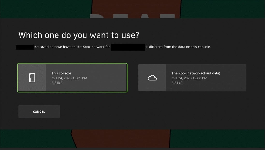 Conflict resolution dialog.