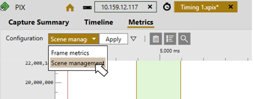 選取 Metrics 檢視設定