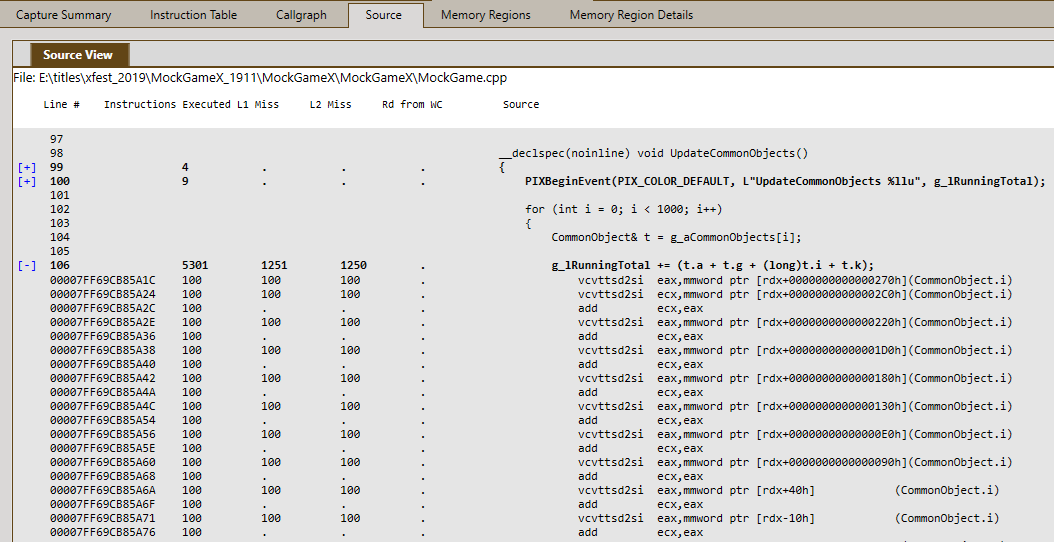 Code source de l'Instruction Trace