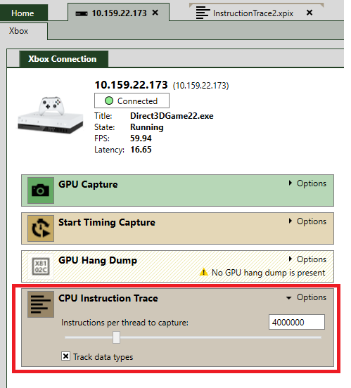 CPU Instruction Trace