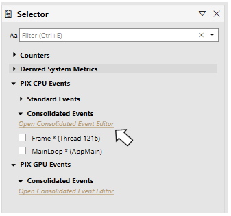 存取 Consolidated Events Editor
