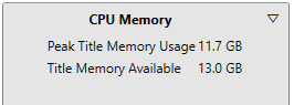 Summary 檢視的 CPU Memory 區段