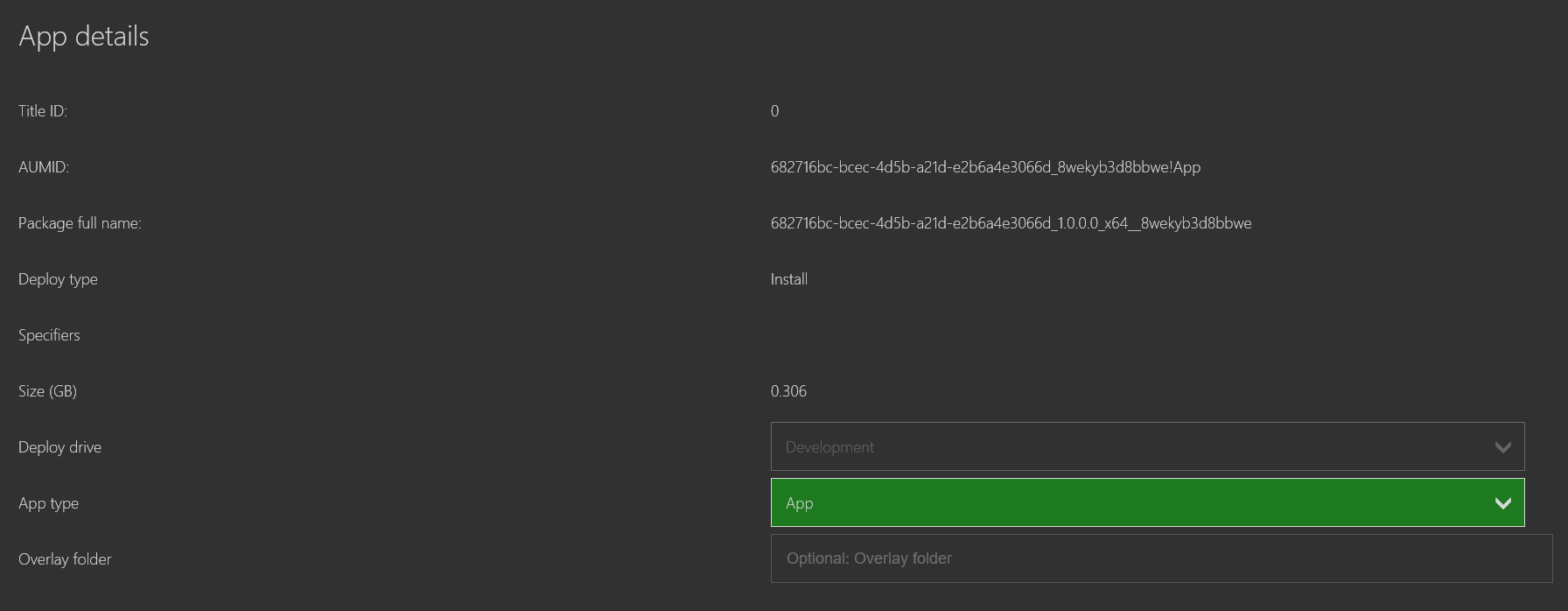 A screenshot of the View Details page