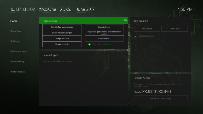 A screenshot of Dev Home that shows the Home page