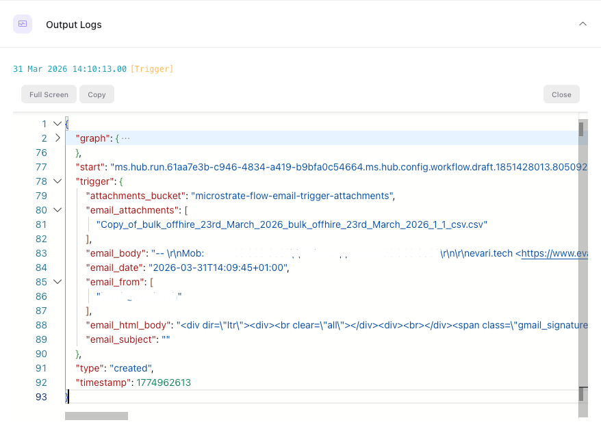 Access the emal body to review and confirm the forwarding address