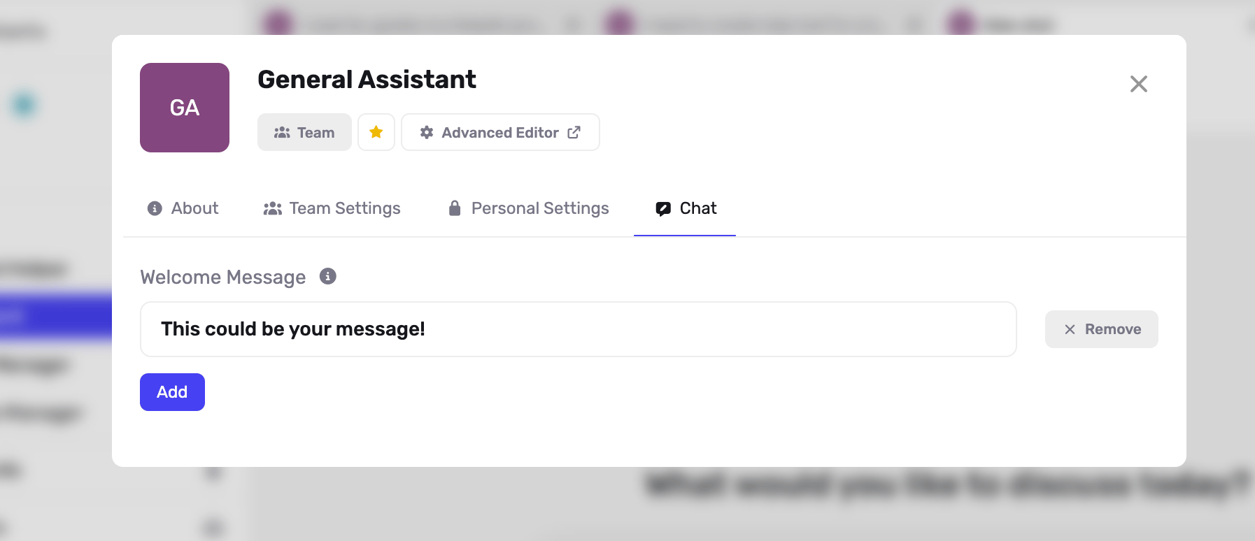 Set chat message