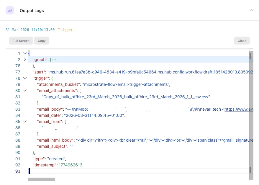 Access the emal body to review and confirm the forwarding address