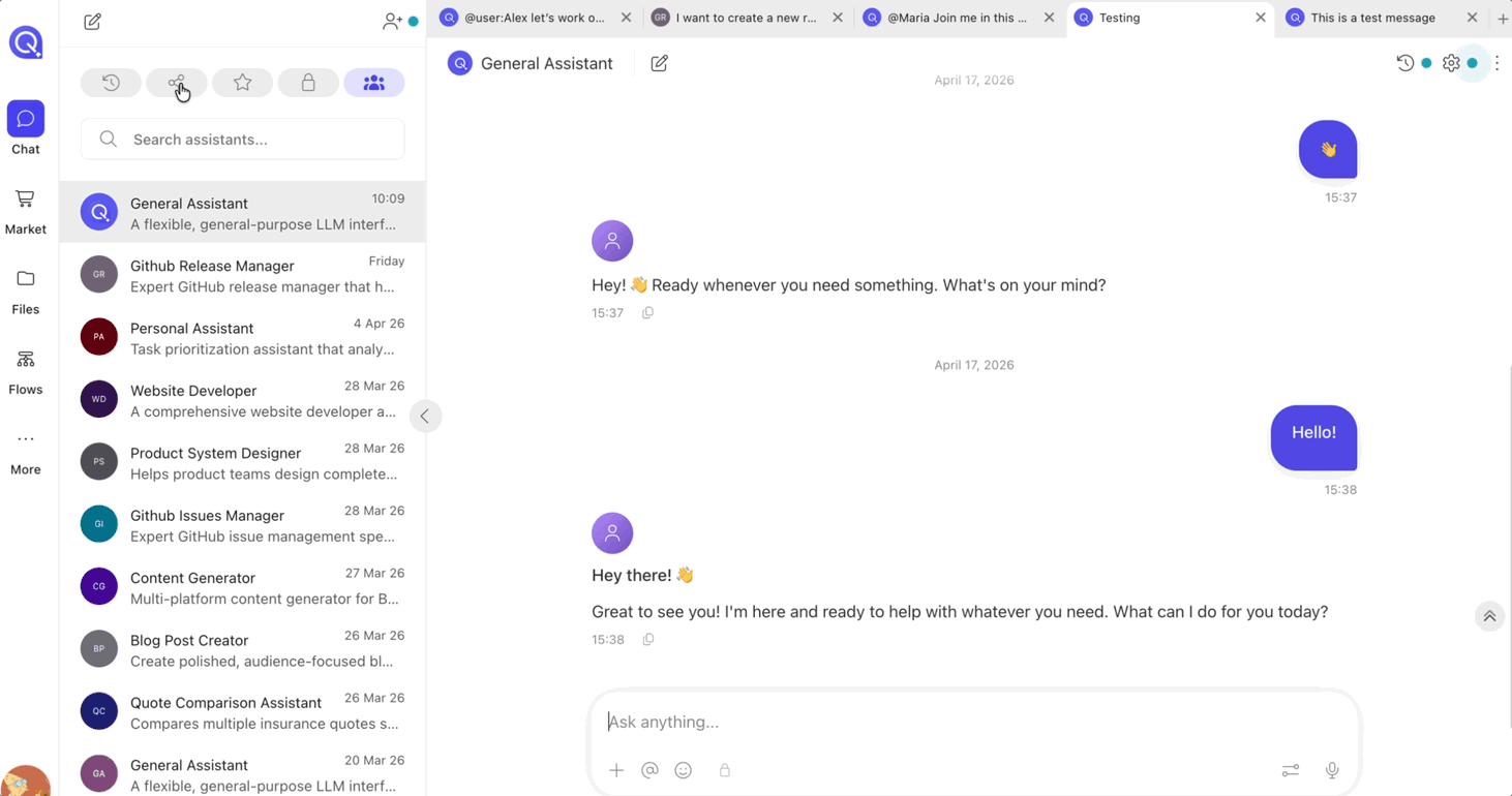 Collaborative features and @mentions in action