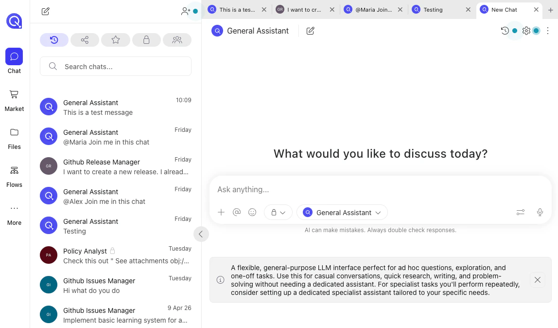 Updated sidebar and chat experience