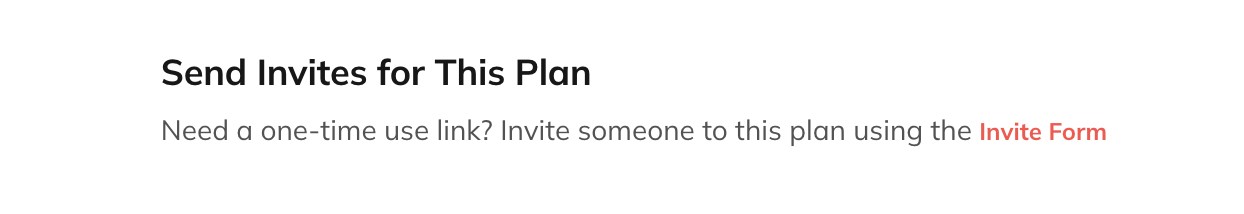 Plan Invite Options