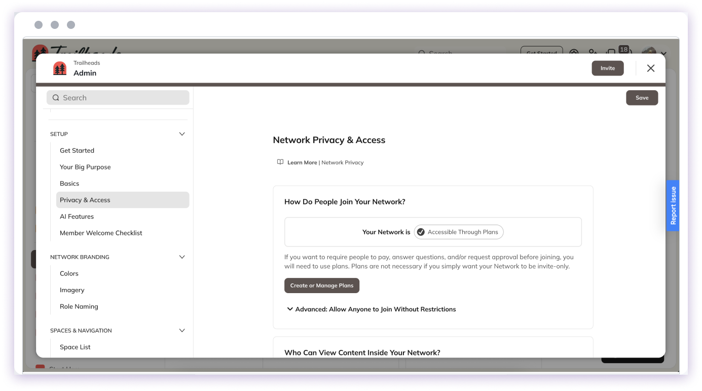 Privacy & Access Settings