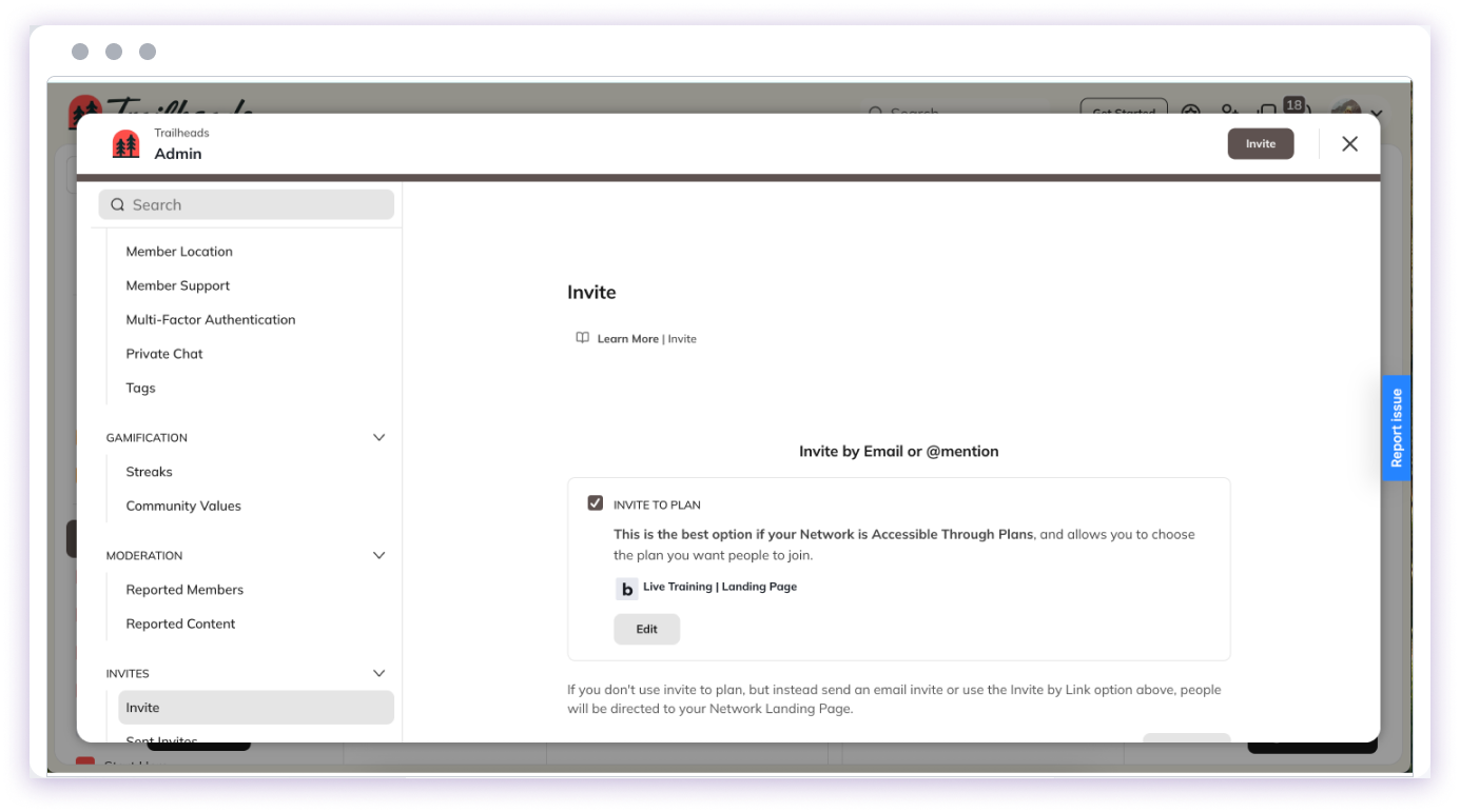 Invite to Specific Plan Form