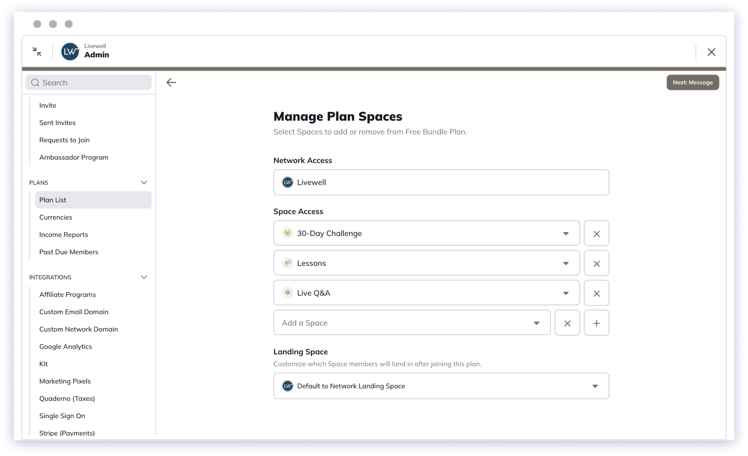 Add or Remove Spaces Page