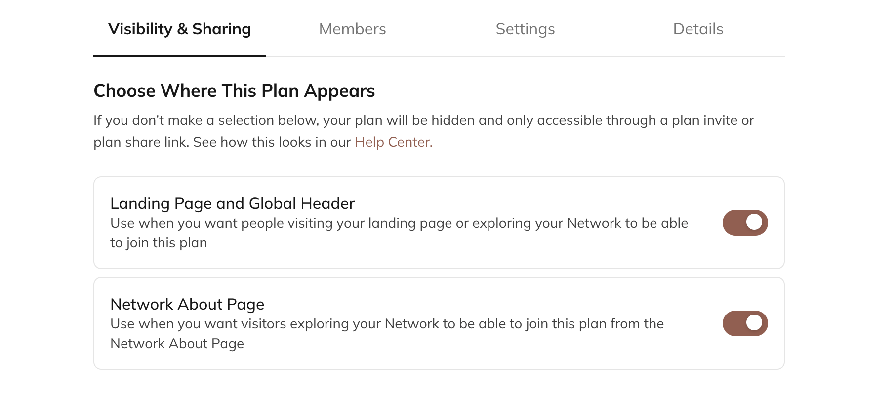 Plan Appearance Options for Network Access