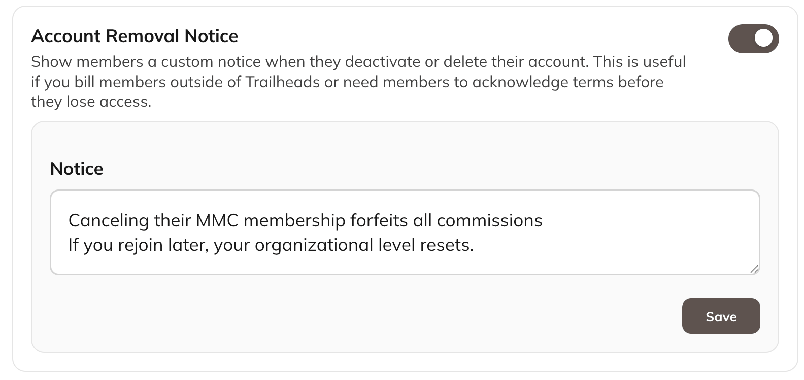 Account Removal Notice