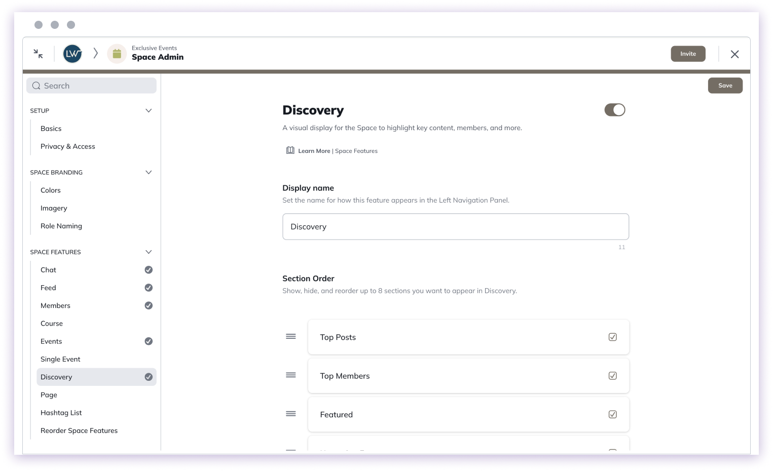 Single Event settings