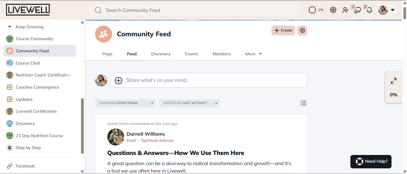 Feed display options