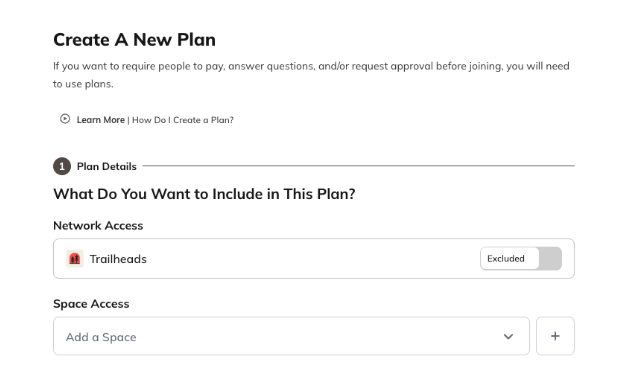Create Plan First Screen