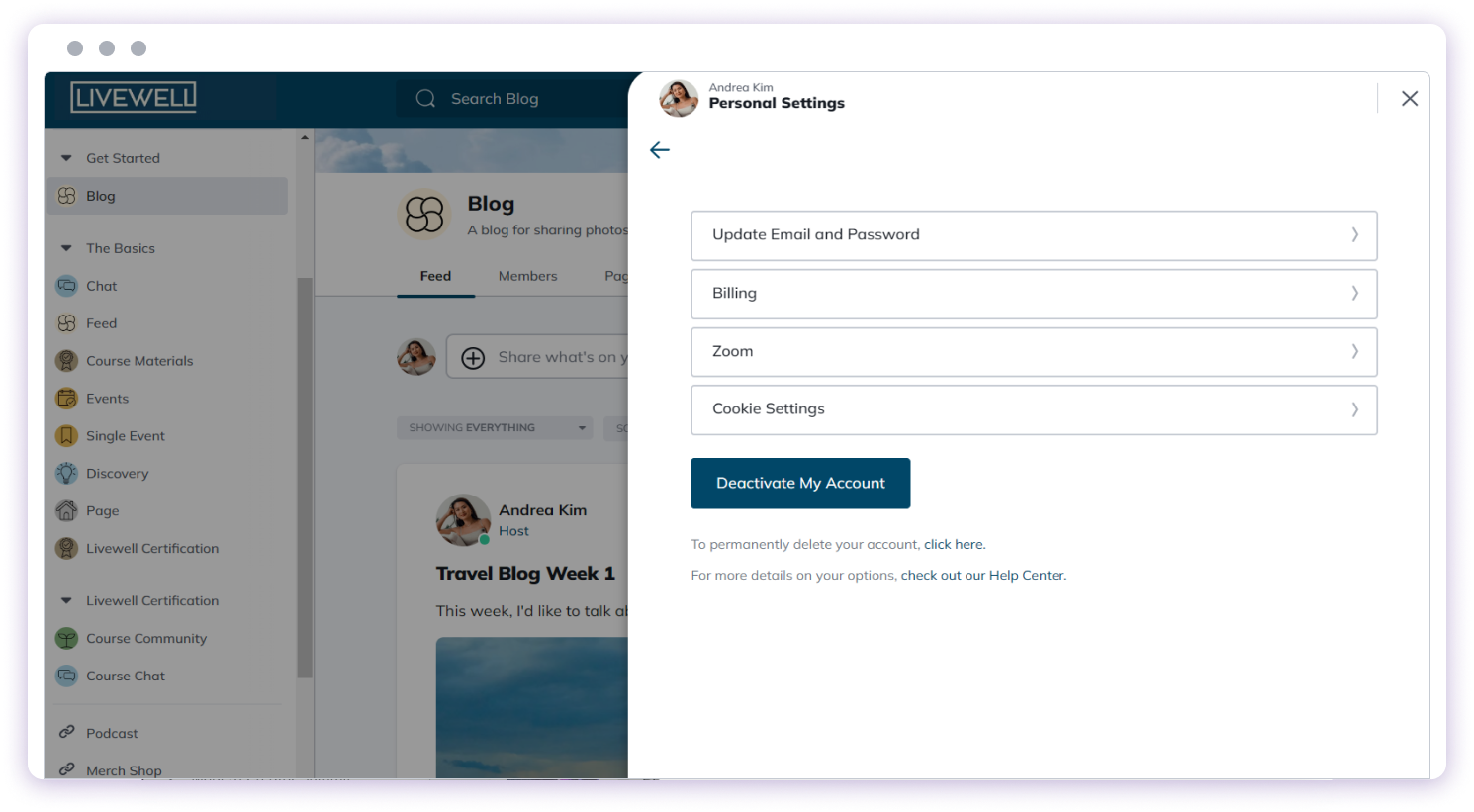 Profile editing interface