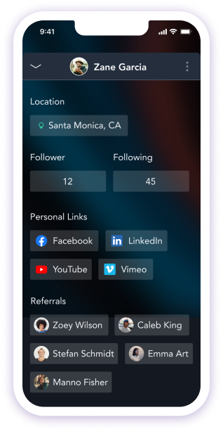 Bio and profile information