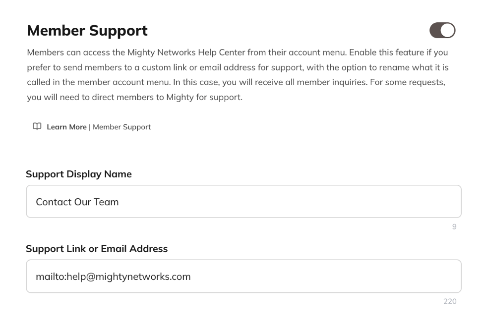 How Do I Customize My Member Support? - Mighty Networks Developer