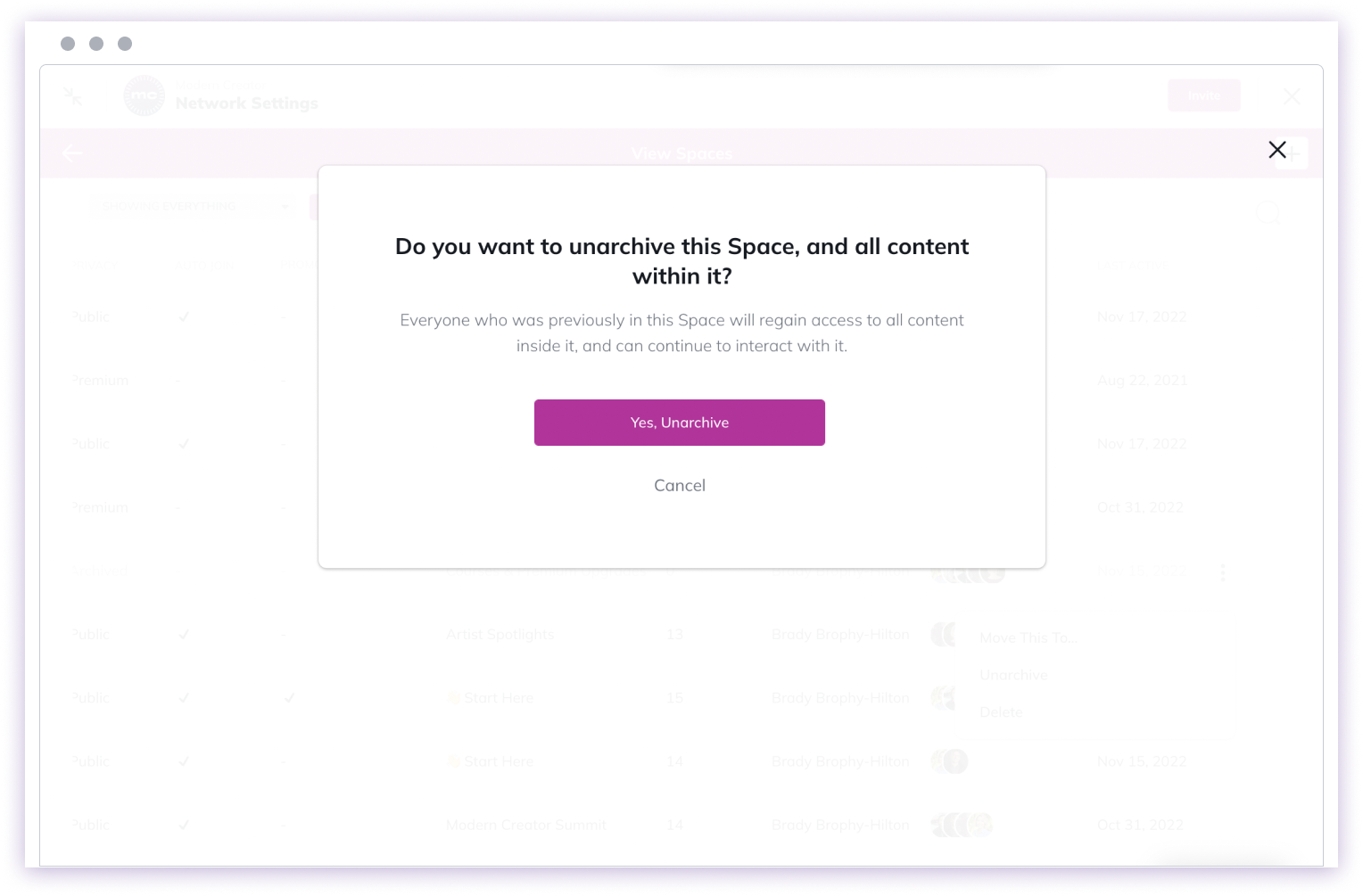 Member notification preferences