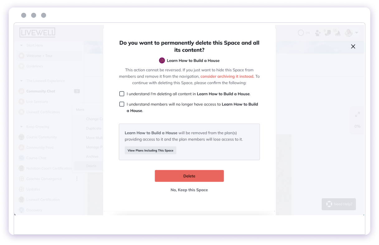Moving Spaces between Collections