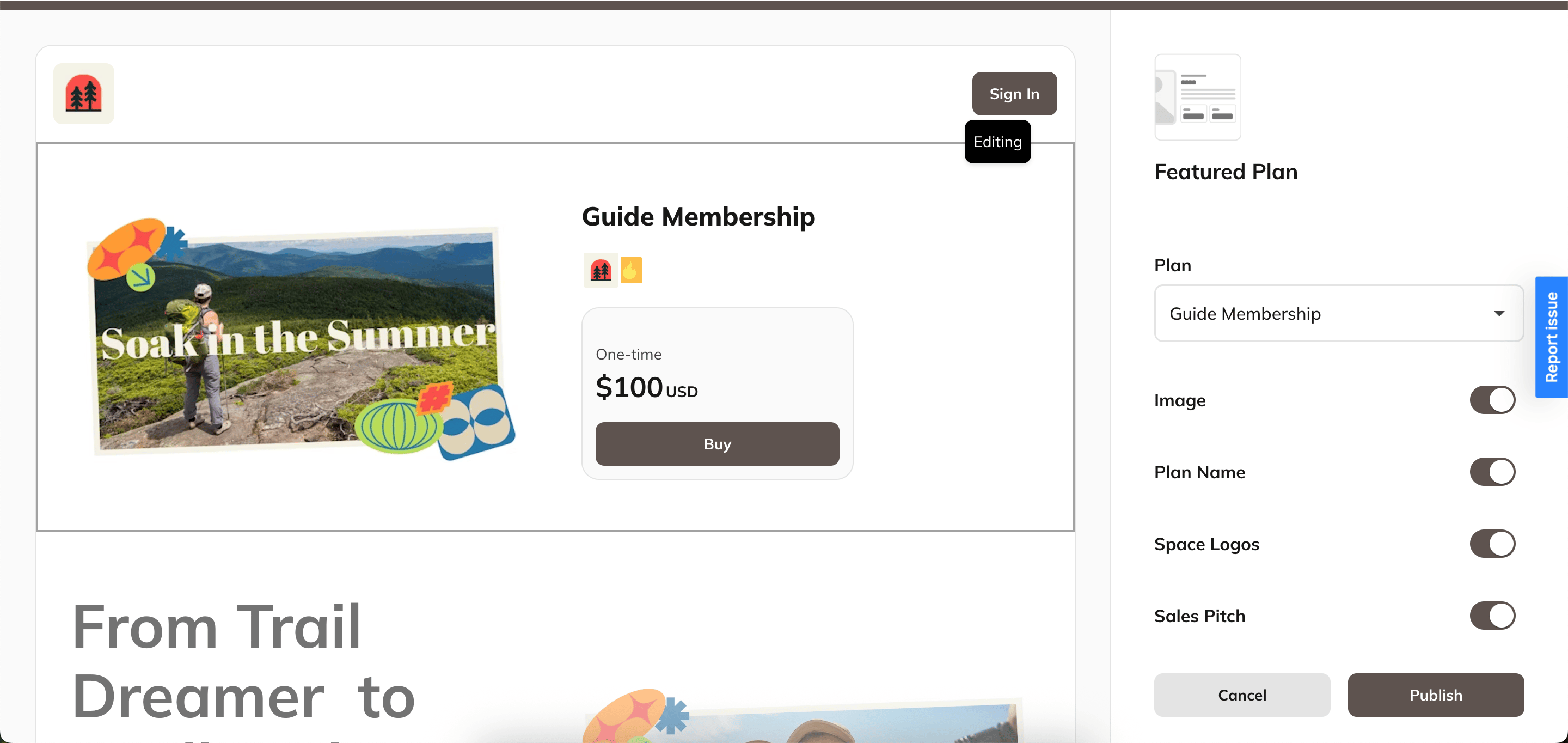 Featured Plan section