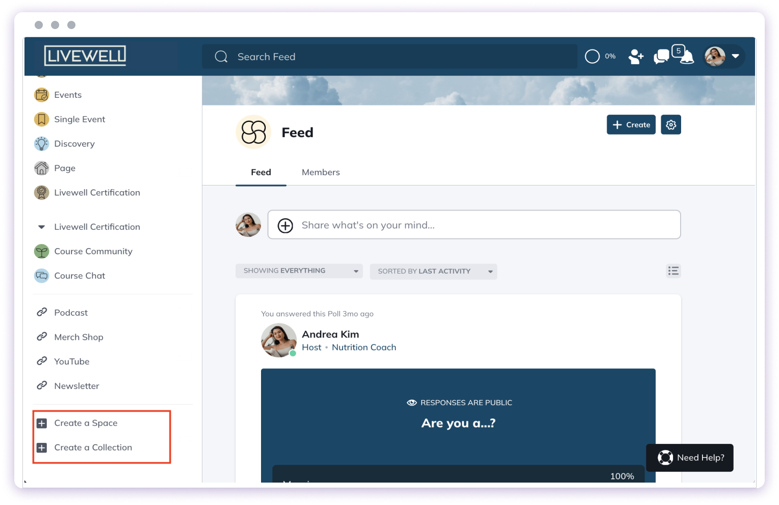 Create a Space from Collection
