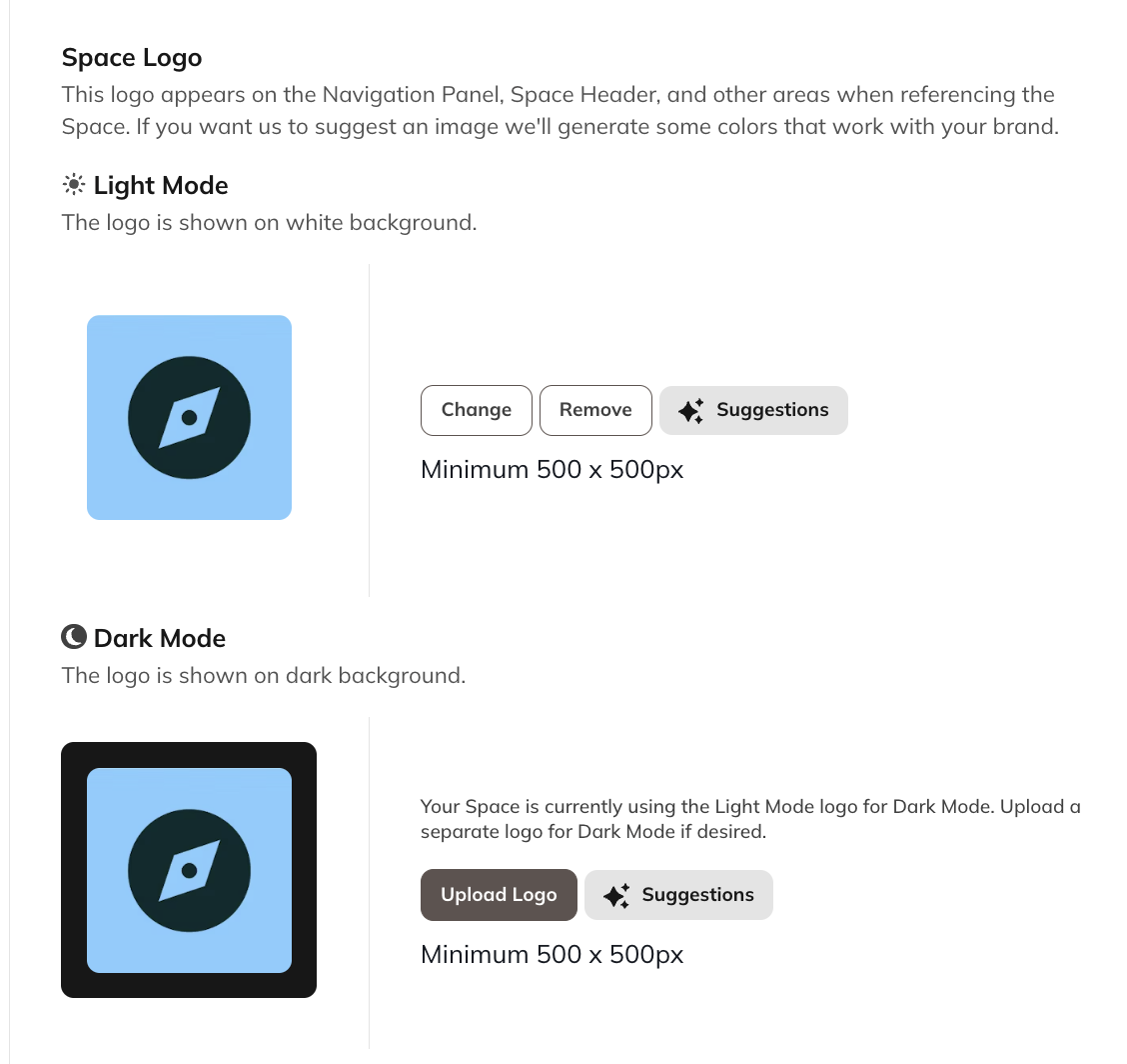 Space branding image options