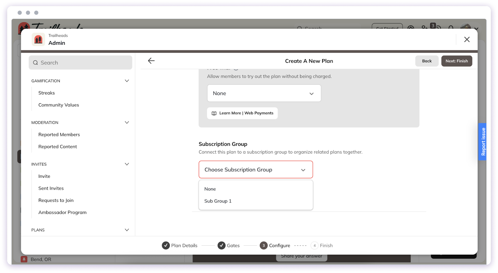 Create new subscription group