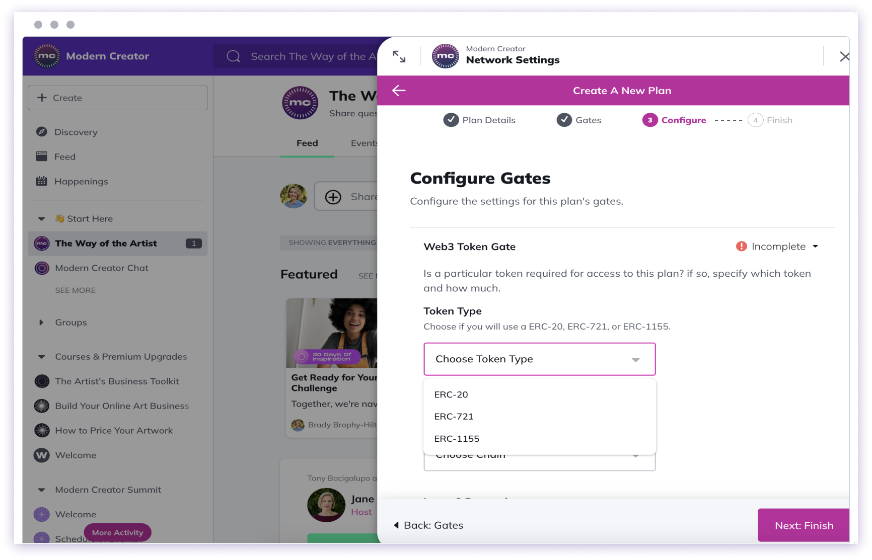 Token Type Selection