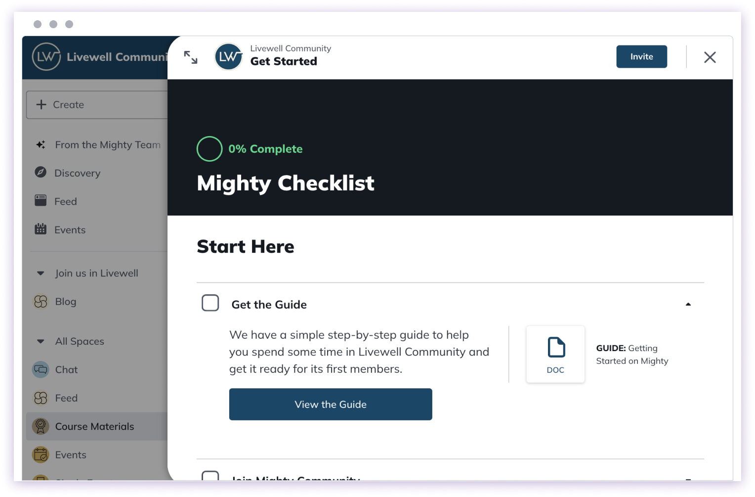 Expanded checklist item example