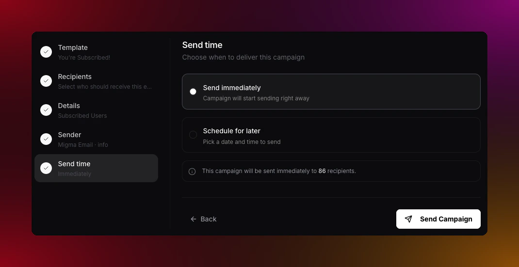 Select Campaign Send Time