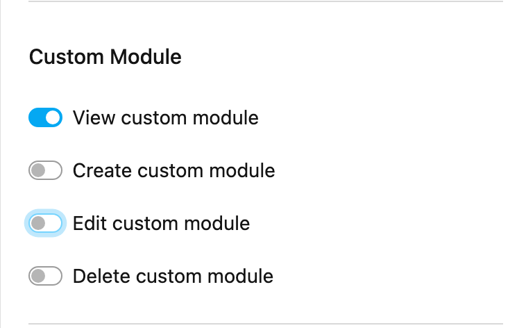 Admin Vendor role - Custom Module permissions