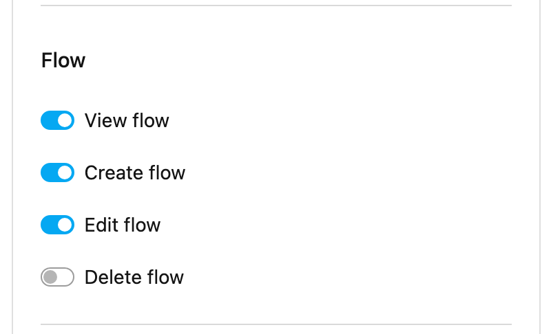 Admin Vendor role - Flow permissions