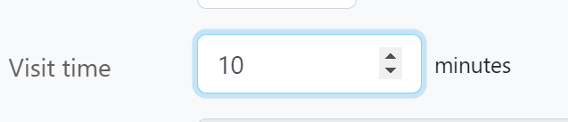 Visit time configuration