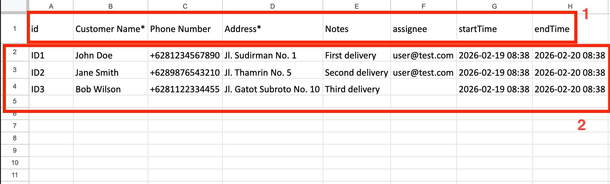 Column mapping with auto-matched fields