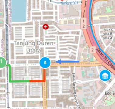 Start icon on tracking map