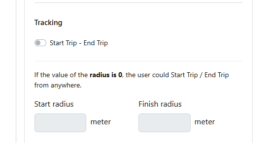 Start Trip - End Trip permission settings