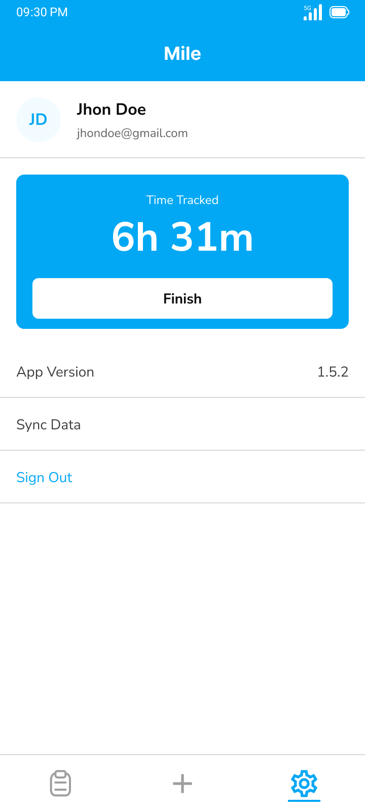 Finish button location