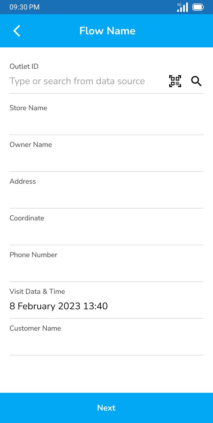 Mobile app task input with search