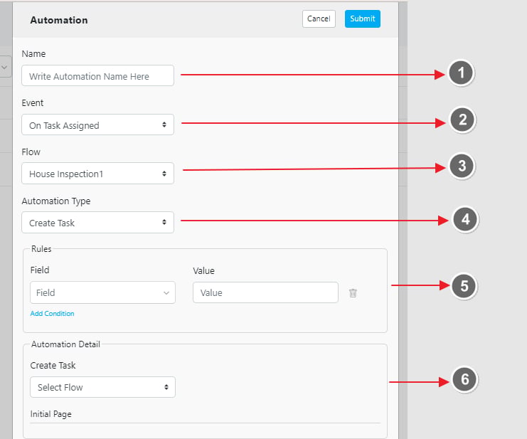 Automation form details