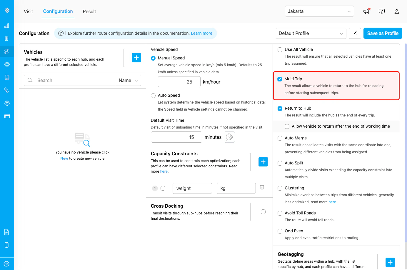 Multi Trip Configuration