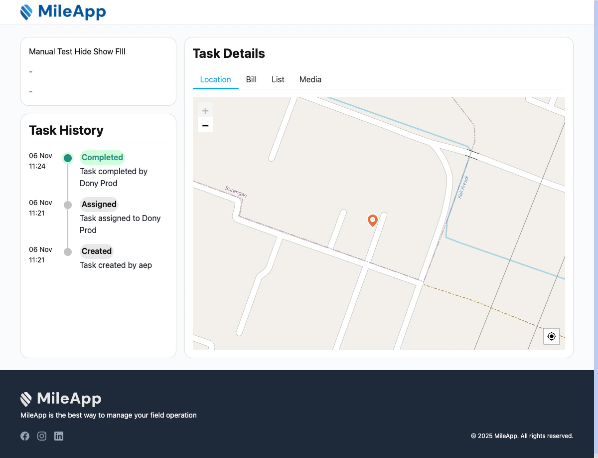 Public Tracking Task Details